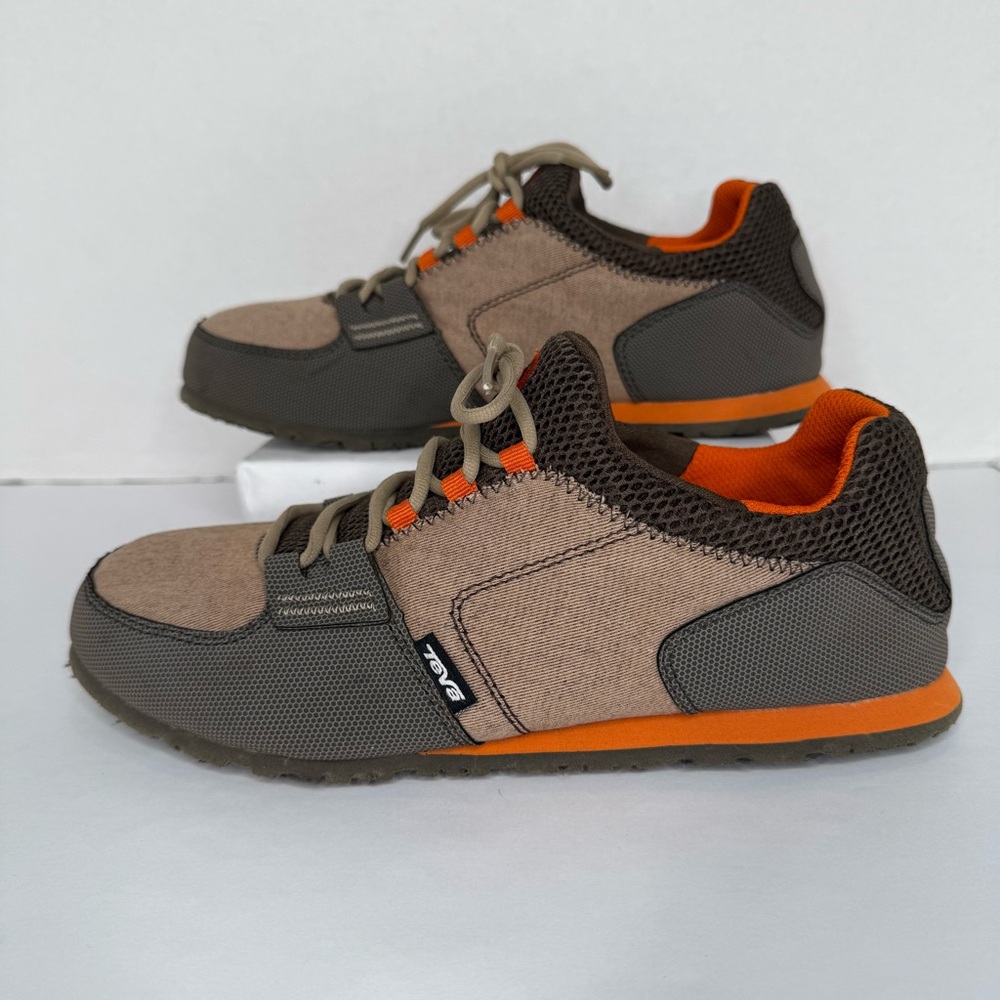 Teva Men's Mush Frío Lace Canvas Sneakers in Brown,Orange and Grey